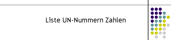 Liste UN-Nummern Zahlen